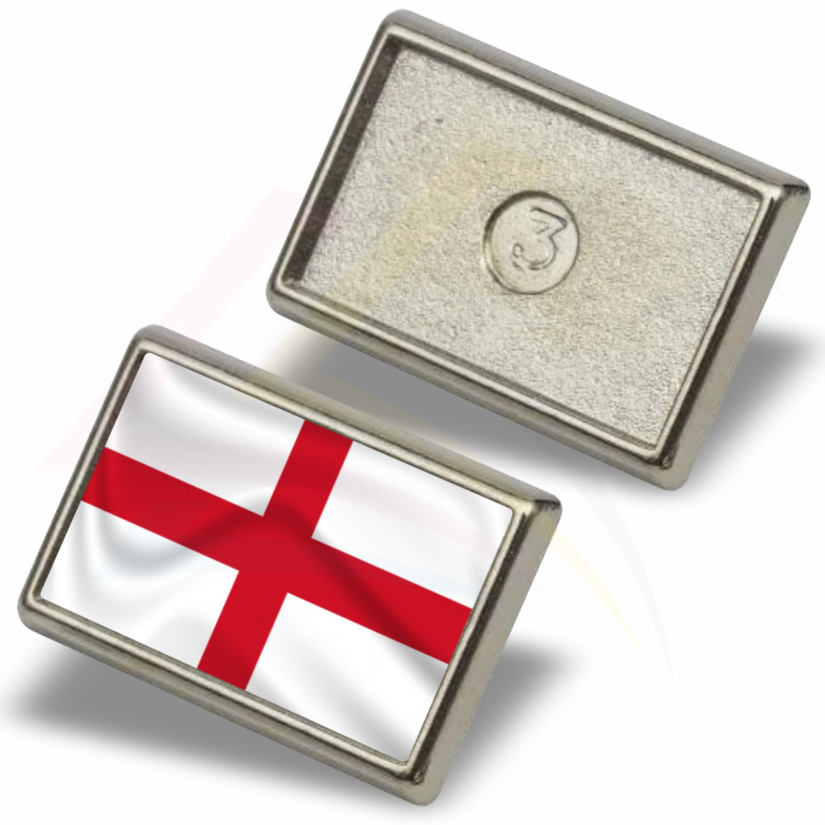 P-15 Metal Pin Badge Rectangular 21x13mm Photo Insert - Blank or Printed - Pack of 100