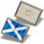 P-15-10 Metal Pin Badge Rectangular 21x13mm Photo Insert - Blank or Printed - Pack of 10