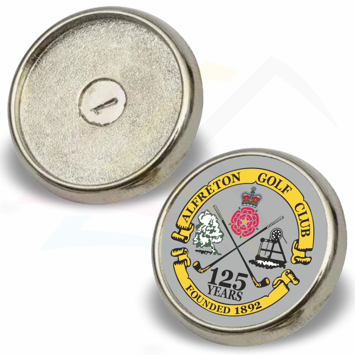 P-17-10 Metal Pin Badge Round 17mm Photo Insert - Blank or Printed - Pack of 10