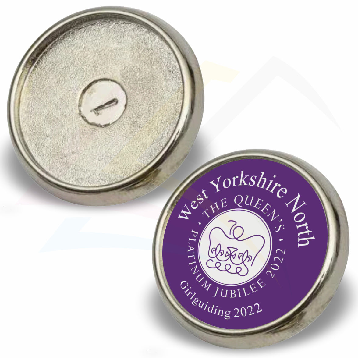 P-17 Metal Pin Badge Round 17mm Photo Insert - Blank or Printed - Pack of 100