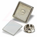 P-10 Metal Pin Badge Square 15x15mm Photo Insert - Blank or Printed - Pack of 100