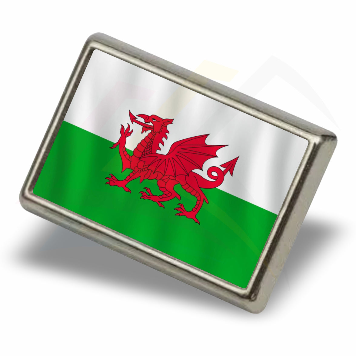 P-15 Metal Pin Badge Rectangular 21x13mm Photo Insert - Blank or Printed - Pack of 100