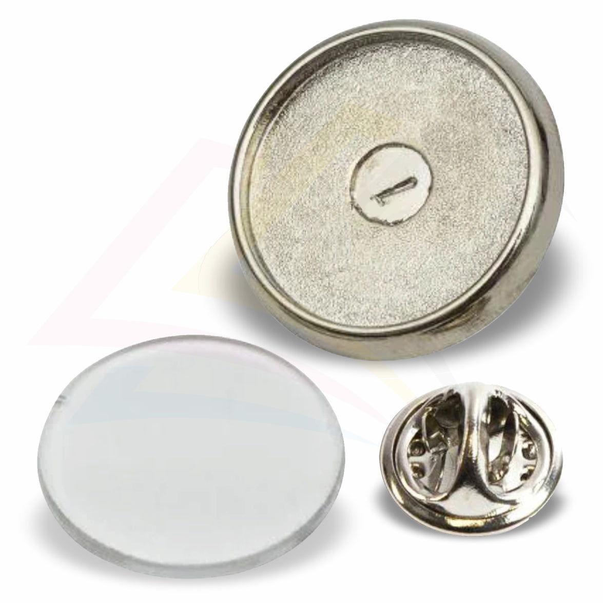P-17 Metal Pin Badge Round 17mm Photo Insert - Blank or Printed - Pack of 100
