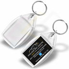 P4 Rectangular 35x24mm Photo Insert Acrylic Keyring - Blank or Printed - Pack of 250