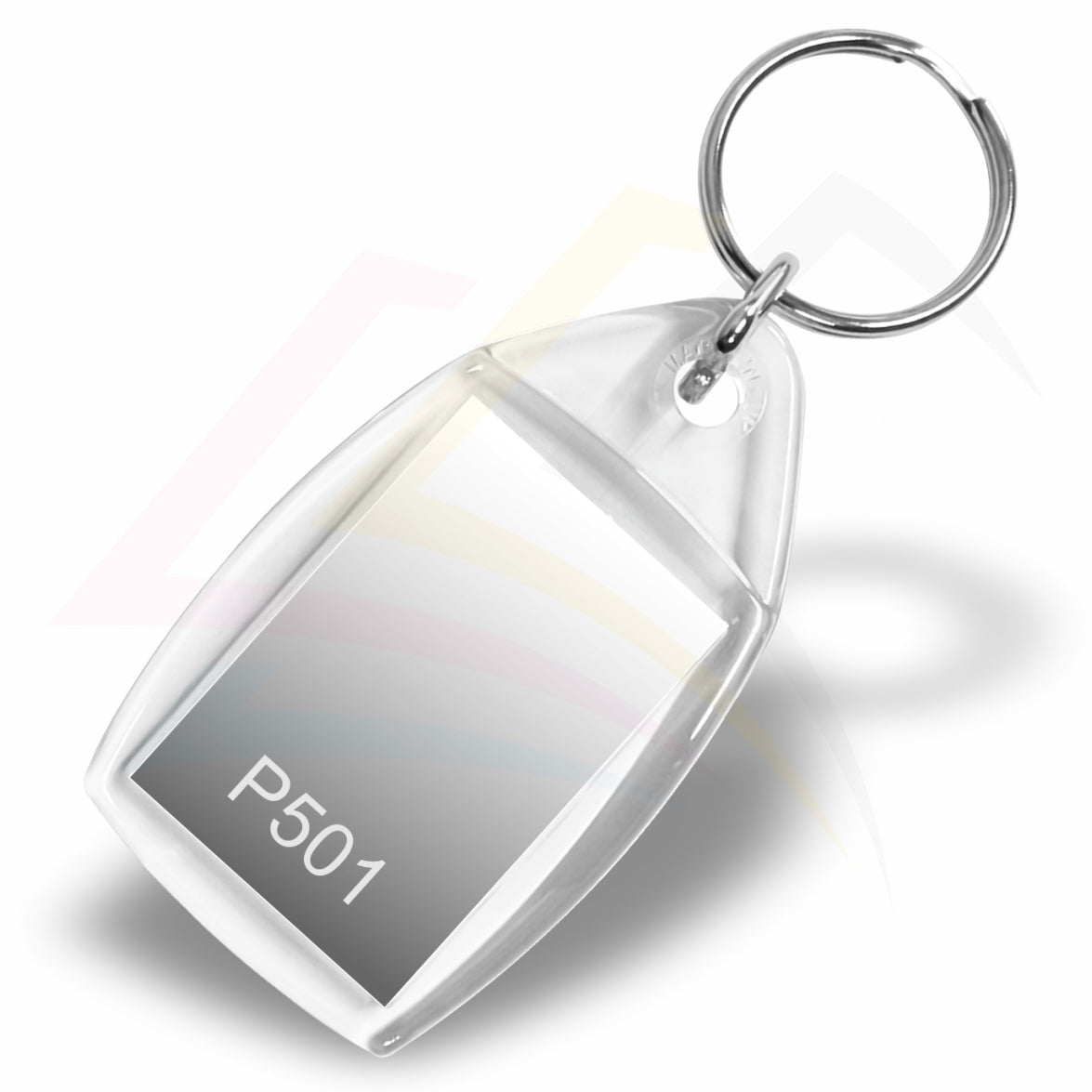 P4 Rectangular 35x24mm Photo Insert Acrylic Keyring - Printed with Sequential Numbering