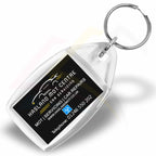 P5-10 Rectangular 35x24mm Photo Insert Acrylic Keyring - Blank or Printed - Pack of 10