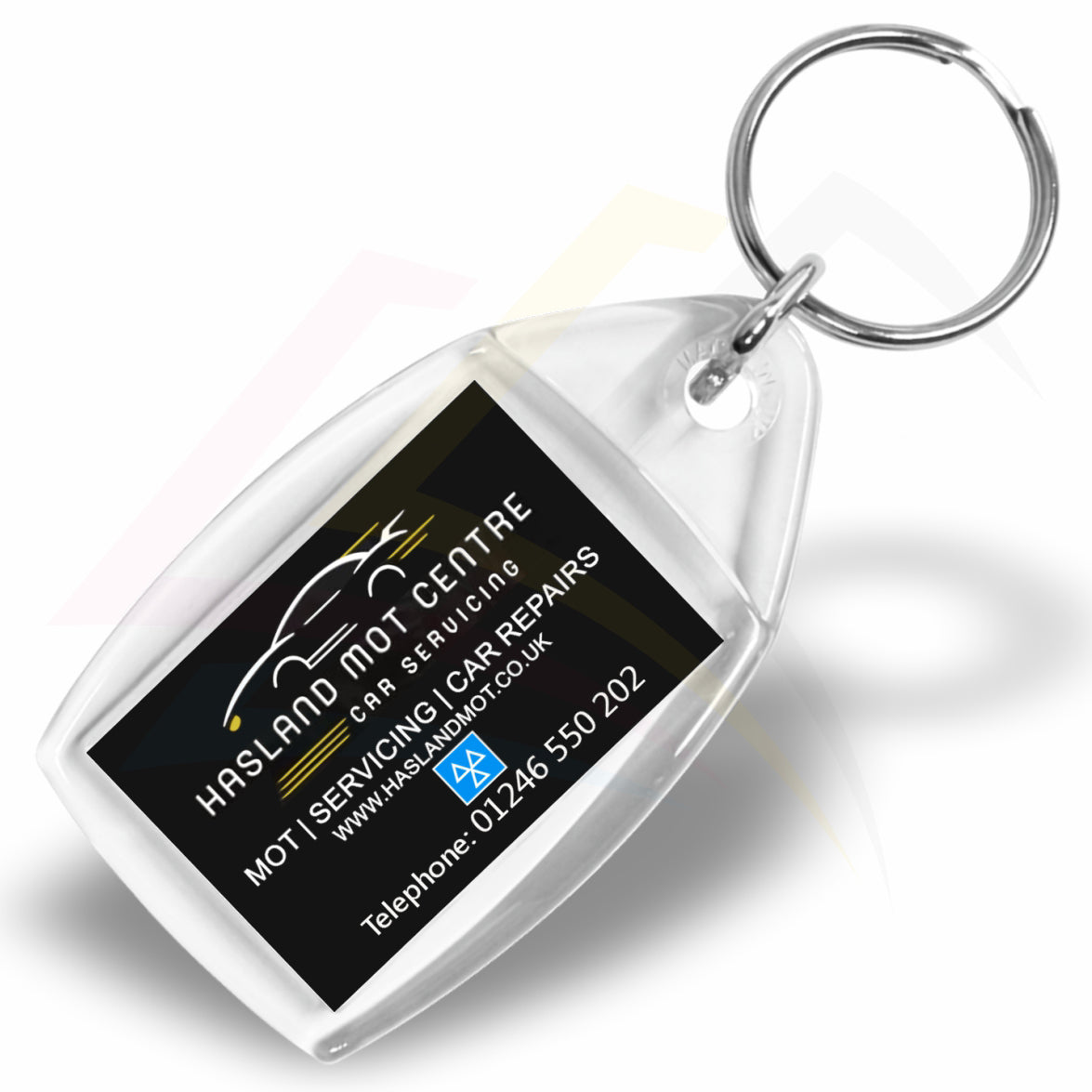 P5 Rectangular 35x24mm Photo Insert Acrylic Keyring - Blank or Printed - Pack of 250