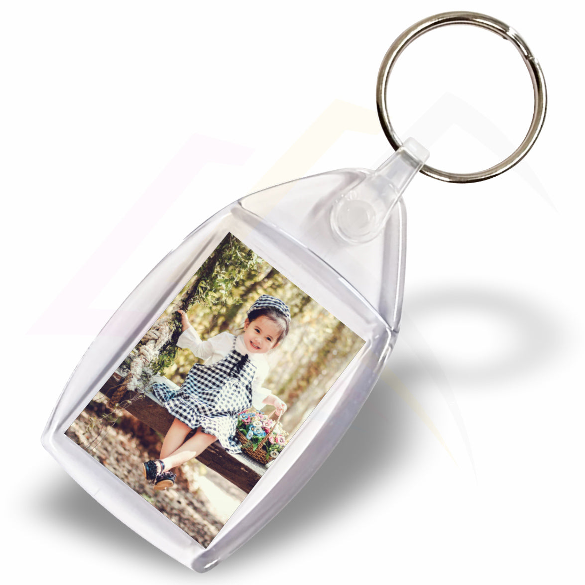 P6 Rectangular 35x24mm Photo Insert Acrylic Keyring - Blank or Printed - Pack of 250