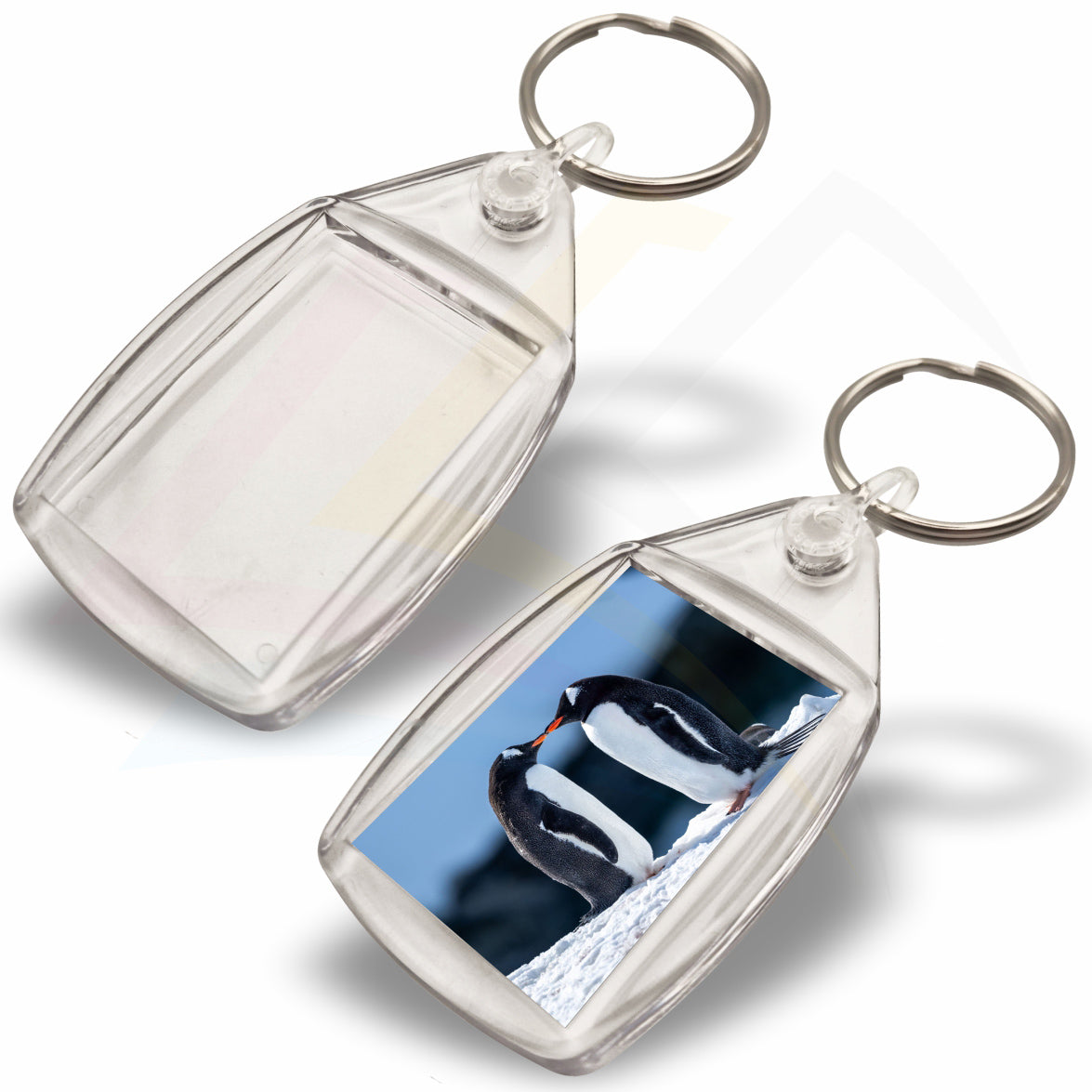 P7-10 Rectangular 35x24mm Photo Insert Acrylic Keyring - Blank or Printed - Pack of 10