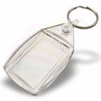 P7 Rectangular 35x24mm Photo Insert Acrylic Keyring - Blank or Printed - Pack of 500