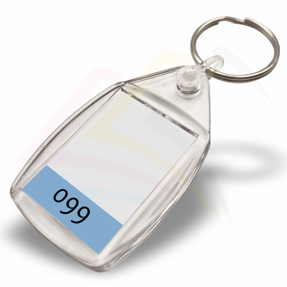 P7 Rectangular 35x24mm Photo Insert Acrylic Keyring - Blank or Printed - Pack of 500