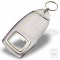 R1 - IB Rectangular 40x32mm Photo Insert Acrylic Bottle Opener Keyring - Blank