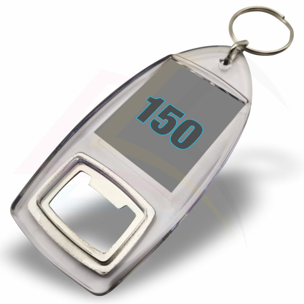 R1 - IB Rectangular 40x32mm Photo Insert Acrylic Bottle Opener Keyring - Blank or Printed - Pack of 50