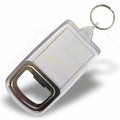 R2 Rectangular 45x35mm Photo Insert Acrylic Bottle Opener Keyring - Blank or Printed - Pack of 50