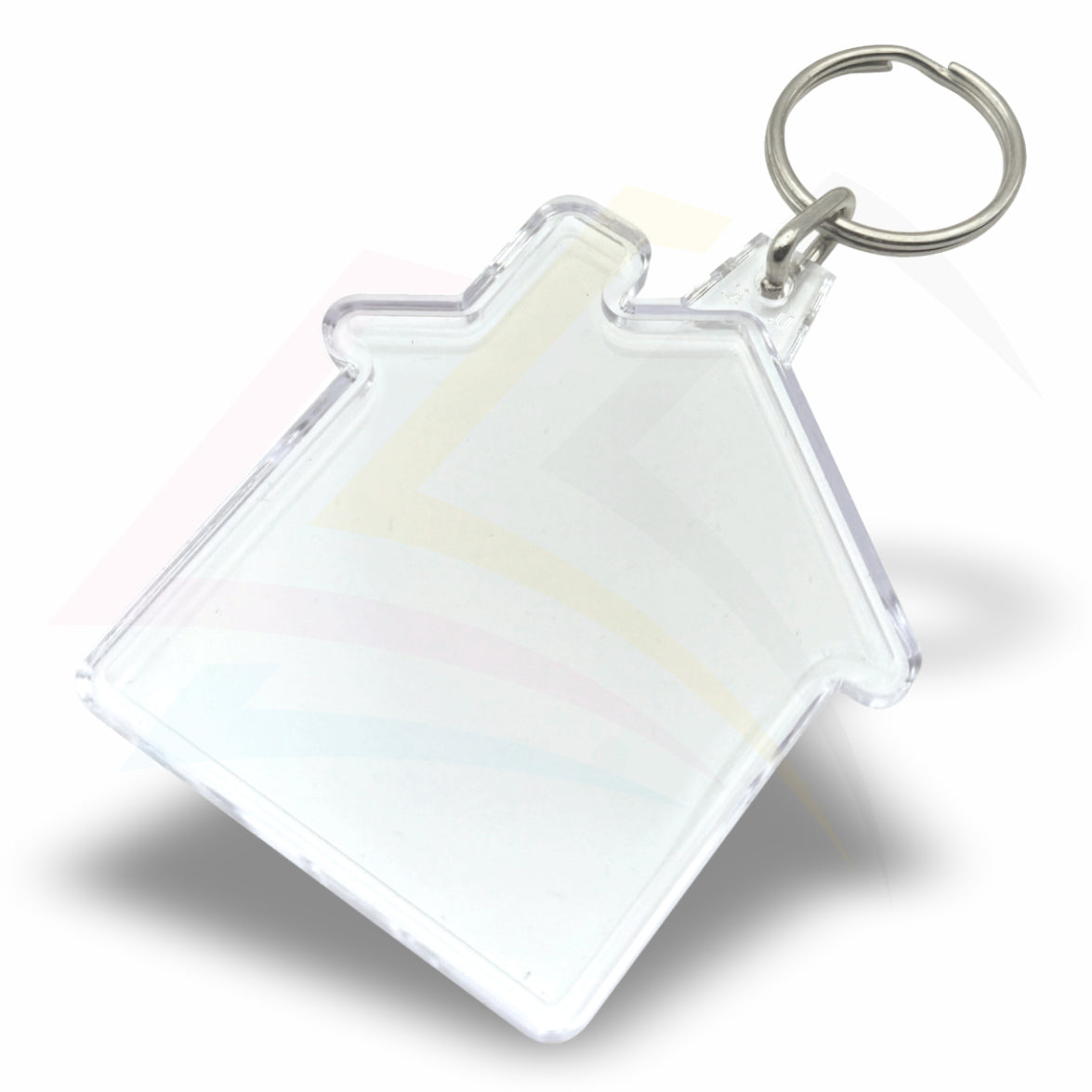 S-House House Shaped 59x56mm Photo Insert Acrylic Keyring - Blank - Pack of 50