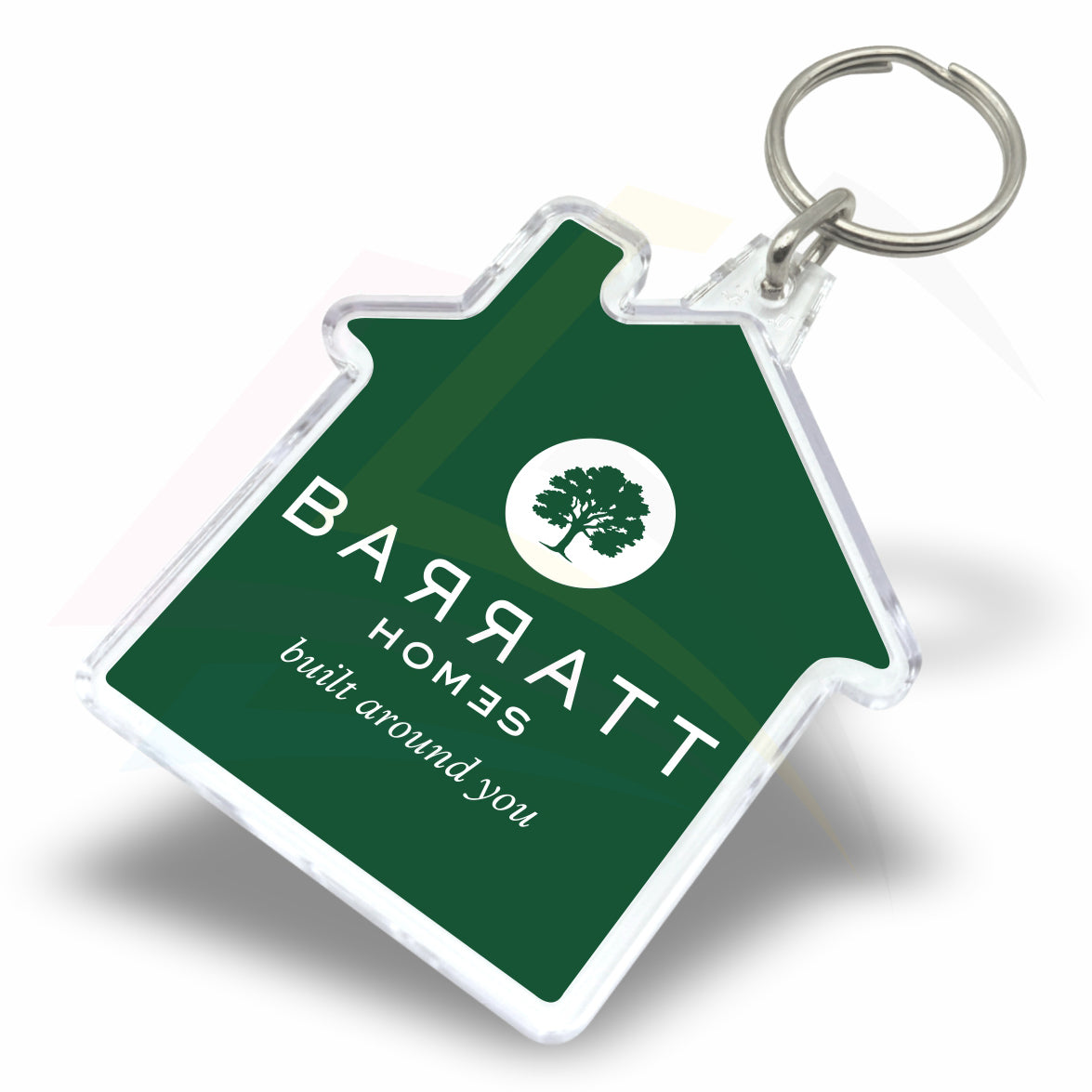 S-House House Shaped 59x56mm Photo Insert Acrylic Keyring - Printed (Pack of 250)