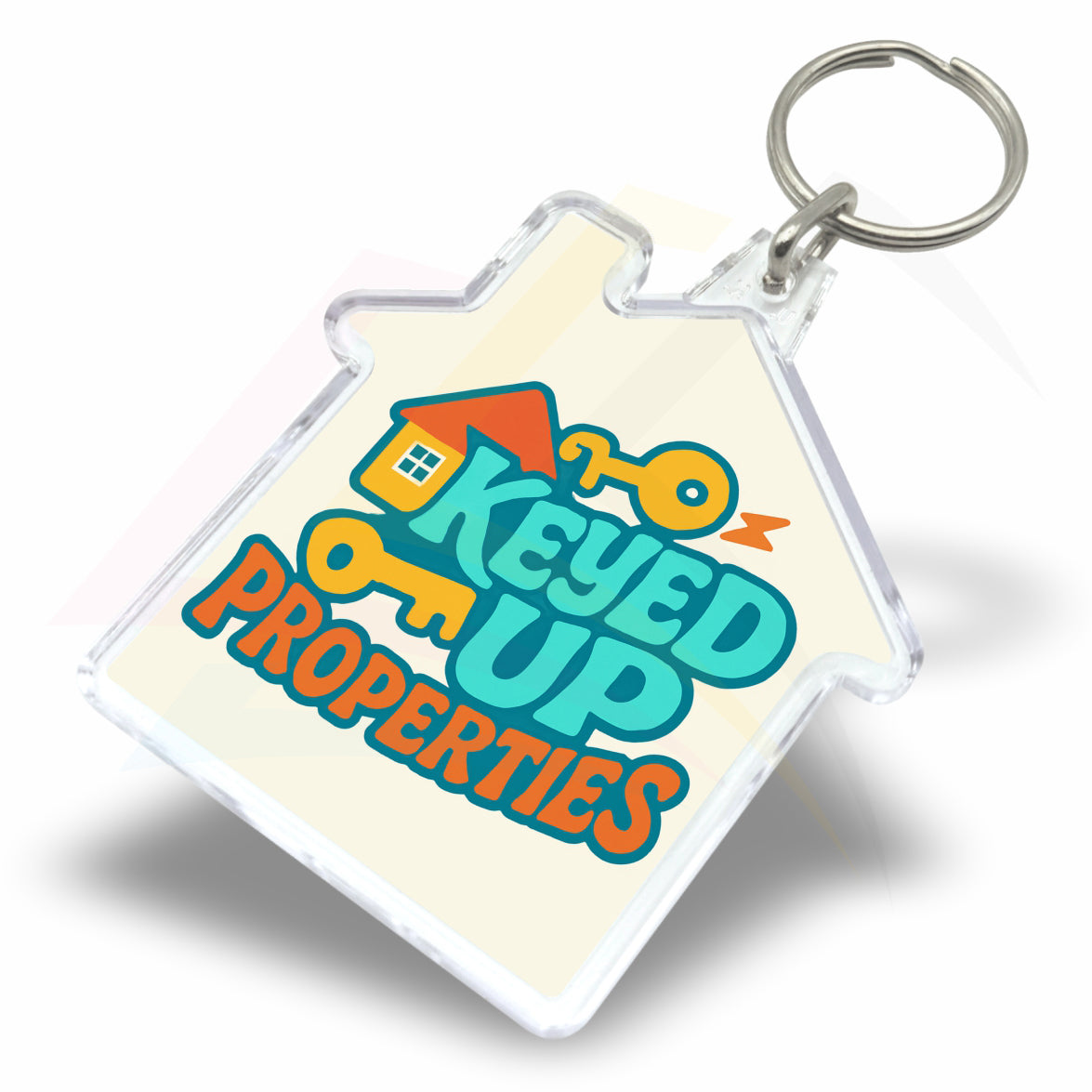 S-House House Shaped 59x56mm Photo Insert Acrylic Keyring - Blank - Pack of 50