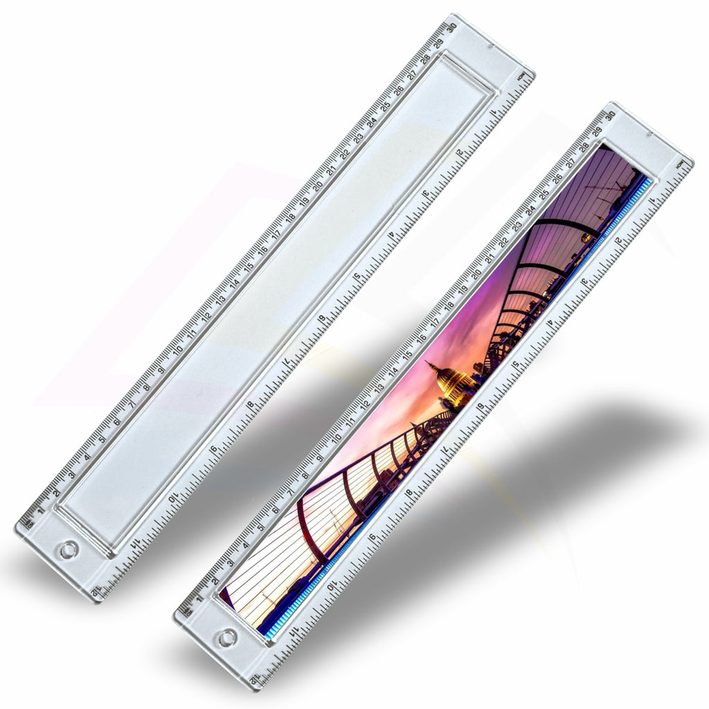 T30 Clear Insert Ruler (30cm/12") –  270x29mm Photo Insert - Blank or Printed - Pack of 50