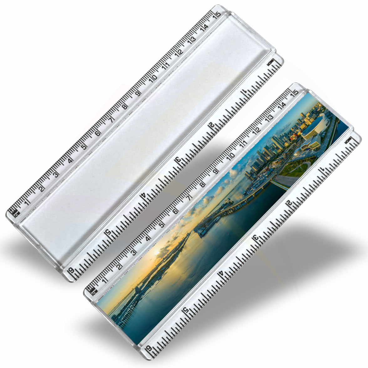 T6-10 Clear Insert Ruler (15cm/6") –  155x29mm Photo Insert - Blank or Printed - Pack of 10
