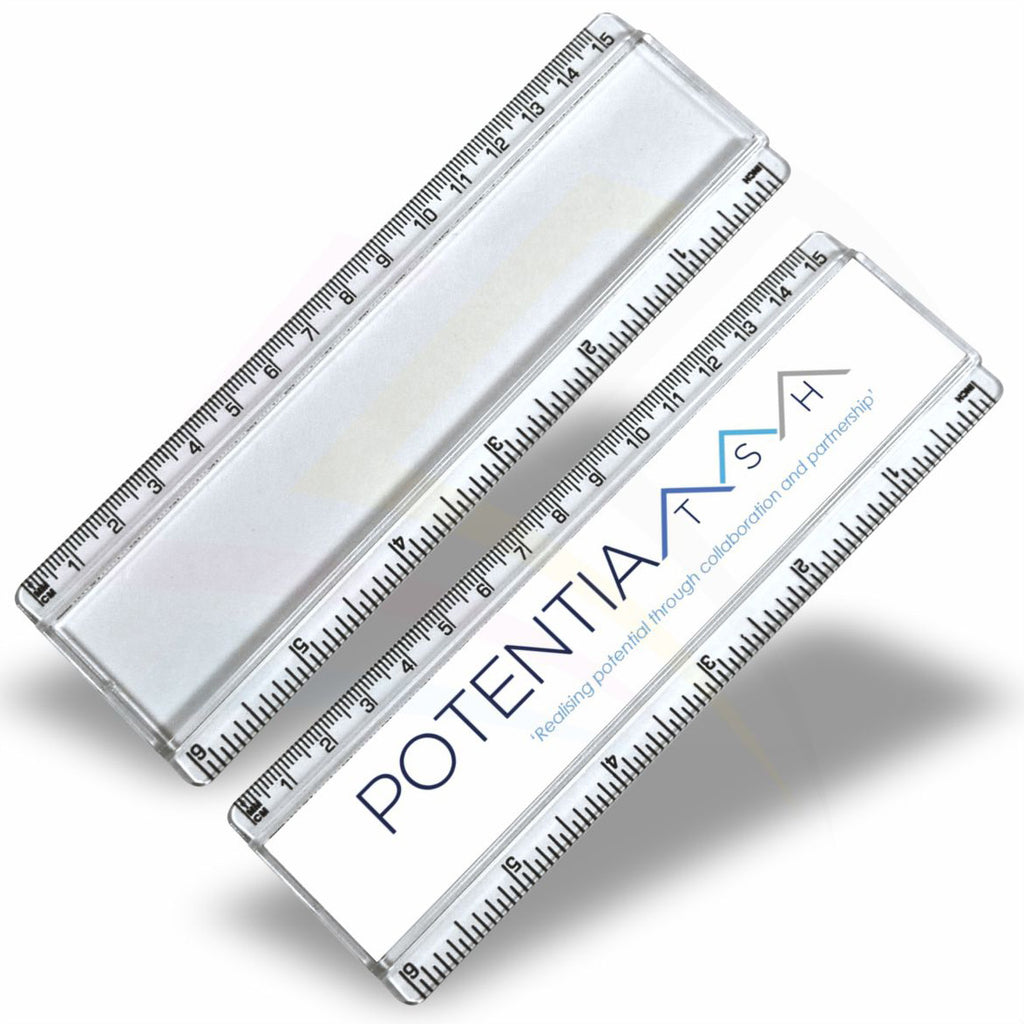 T6 Clear Insert Ruler (15cm/6") –  155x29mm Photo Insert - Blank or Printed - Pack of 50