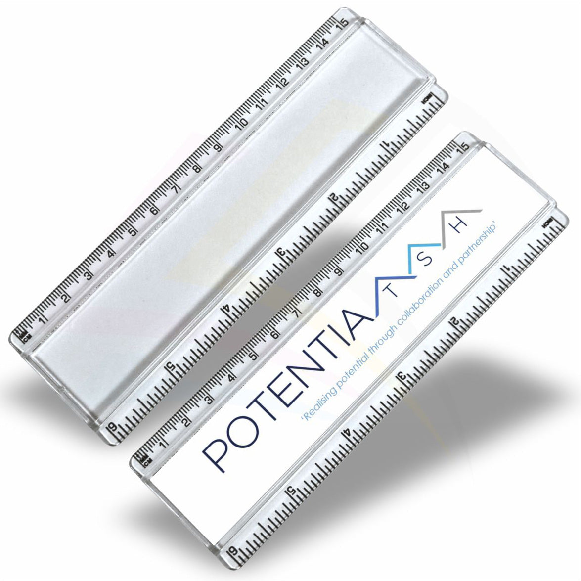 T6 Clear Insert Ruler (15cm/6") –  155x29mm Photo Insert - Blank or Printed - Pack of 50