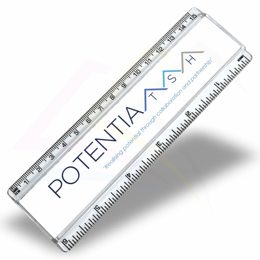 T6-10 Clear Insert Ruler (15cm/6") –  155x29mm Photo Insert - Blank or Printed - Pack of 10