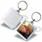 U1-10 Square 32x32mm Photo Insert Acrylic Keyring - Blank or Printed - Pack of 10