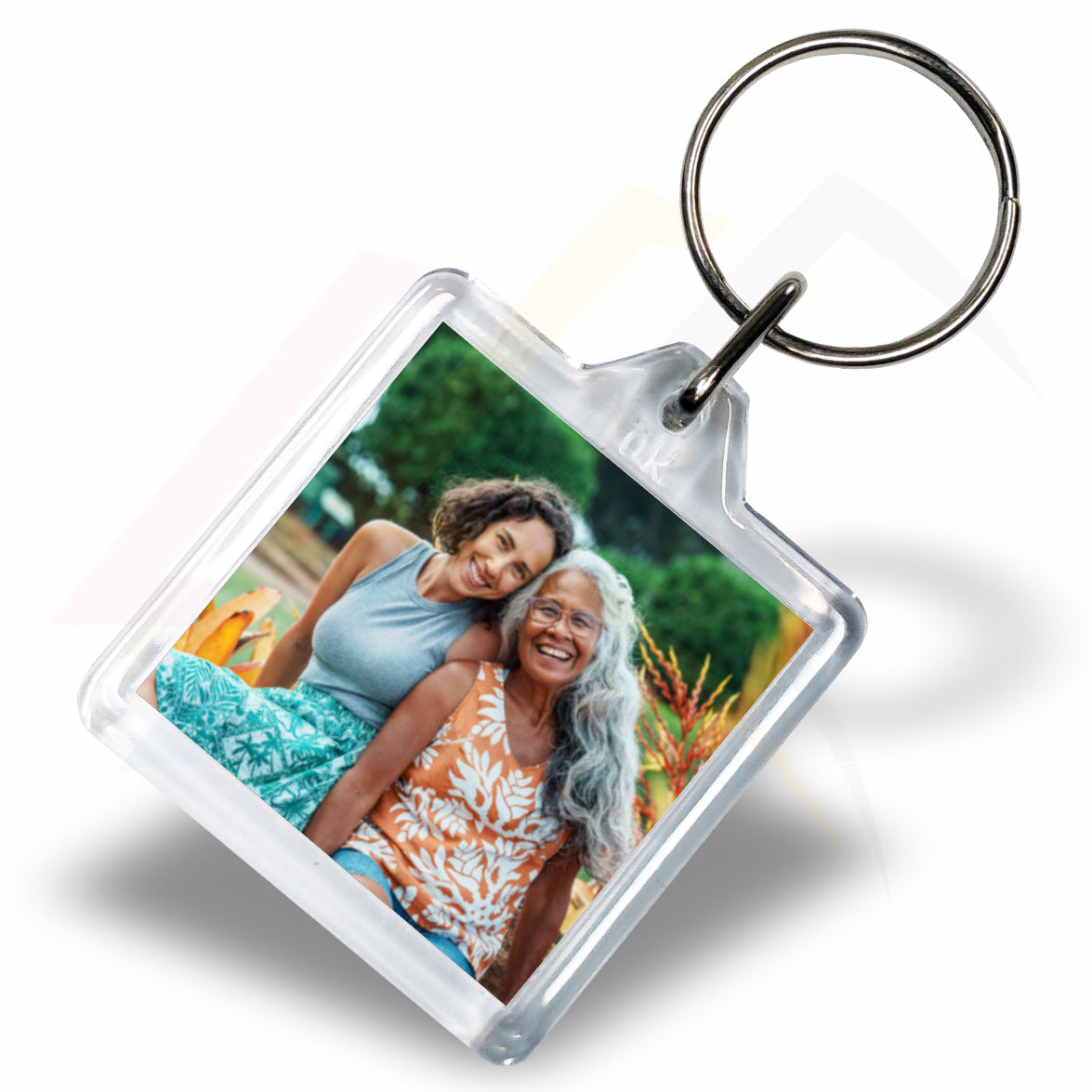 U1 Square 32x32mm Photo Insert Acrylic Keyring - Blank or Printed - Pack of 50