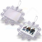 XAF02S Maxi Snowflake Ornament with String – 88.9x65.5mm 3.5x2.5" Photo Insert - Blank or Printed - Pack of 5