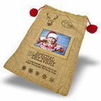 XSS46 Xmas Santa Sacks Natural Jute - 152x102mm 6x4" Photo Insert - Blank or Printed