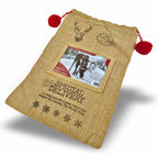 XSS46 Xmas Santa Sacks Natural Jute - 152x102mm 6x4" Photo Insert - Blank or Printed