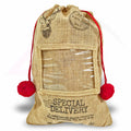 XSS46 - 12 Xmas Santa Sacks Natural Jute - 152x102mm 6x4" Photo Insert - Blank or Printed - Pack of 12