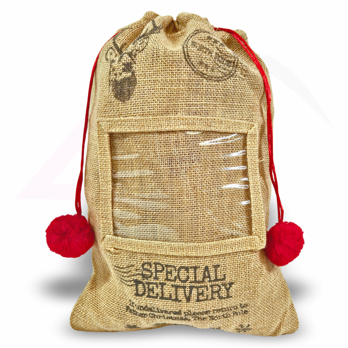 XSS46 Xmas Santa Sacks Natural Jute - 152x102mm 6x4" Photo Insert - Blank or Printed