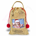 XSS46 Xmas Santa Sacks Natural Jute - 152x102mm 6x4" Photo Insert - Blank or Printed