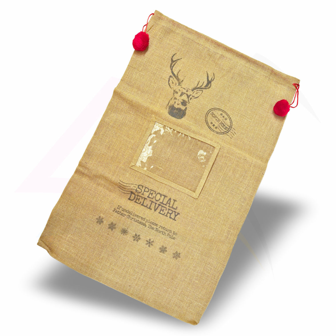 XSS68 Xmas Santa Sacks Natural Jute - 203x152mm 8x6" Photo Insert - Blank or Printed