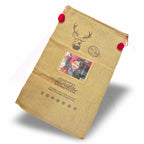 XSS68-12 Xmas Santa Sacks Natural Jute - 203x152mm 8x6" Photo Insert - Blank or Printed - Pack of 12