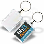 Y1 Rectangular 35x24mm Photo Insert Acrylic Keyring - Blank or Printed - Pack of 250