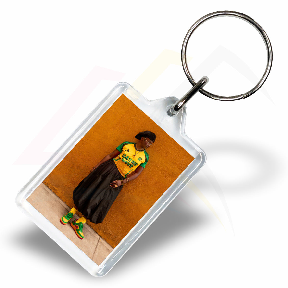 Y1 Rectangular 35x24mm Photo Insert Acrylic Keyring - Blank or Printed - Pack of 250